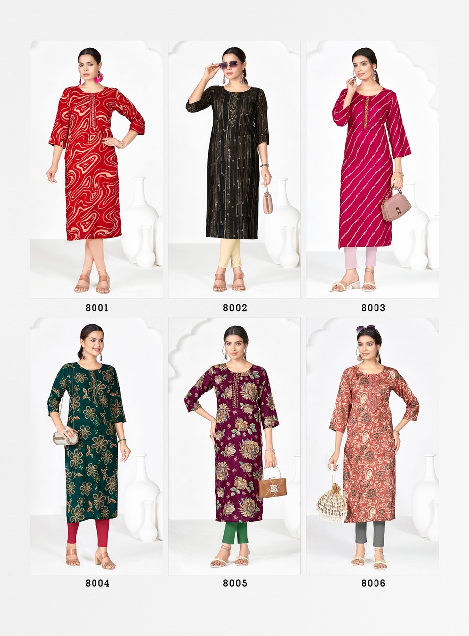 Radhika Lifestyle Alisha Vol 8 Rayon Kurti Catalog collection 7