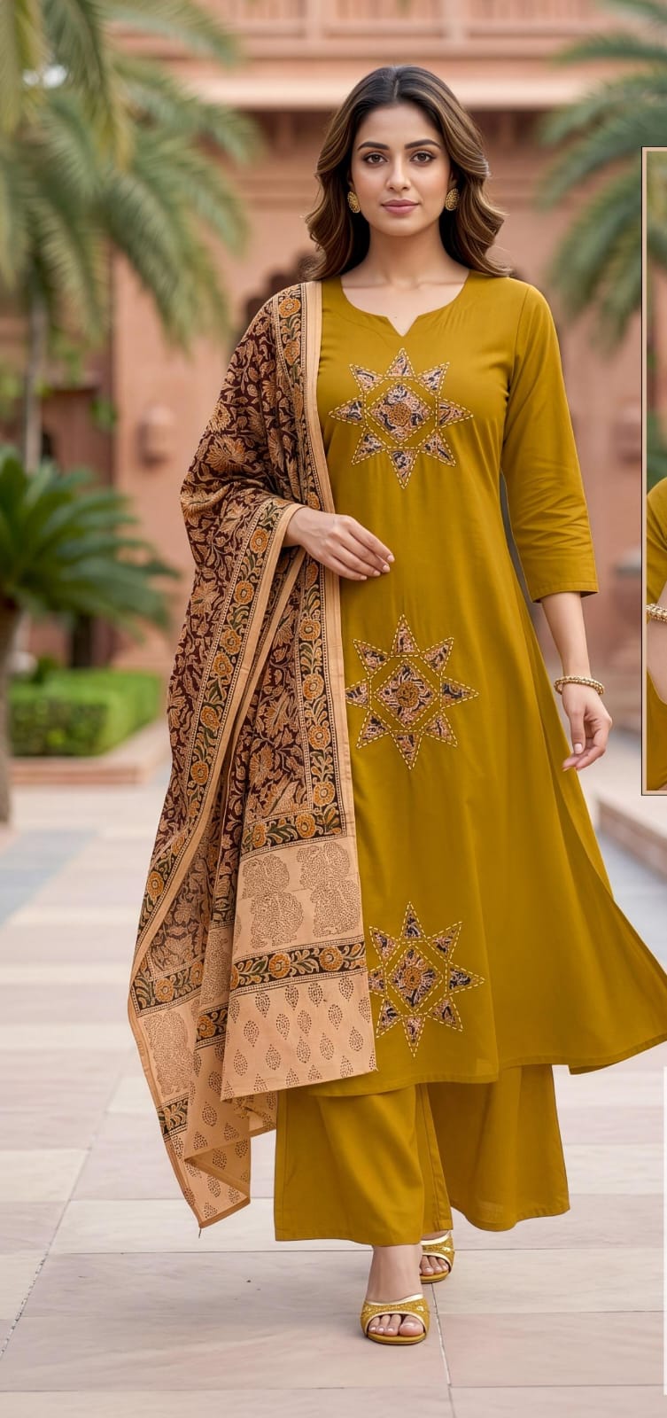 Aarvee Creation Kalamkari Cotton Salwar Kameez Size Set collection 1