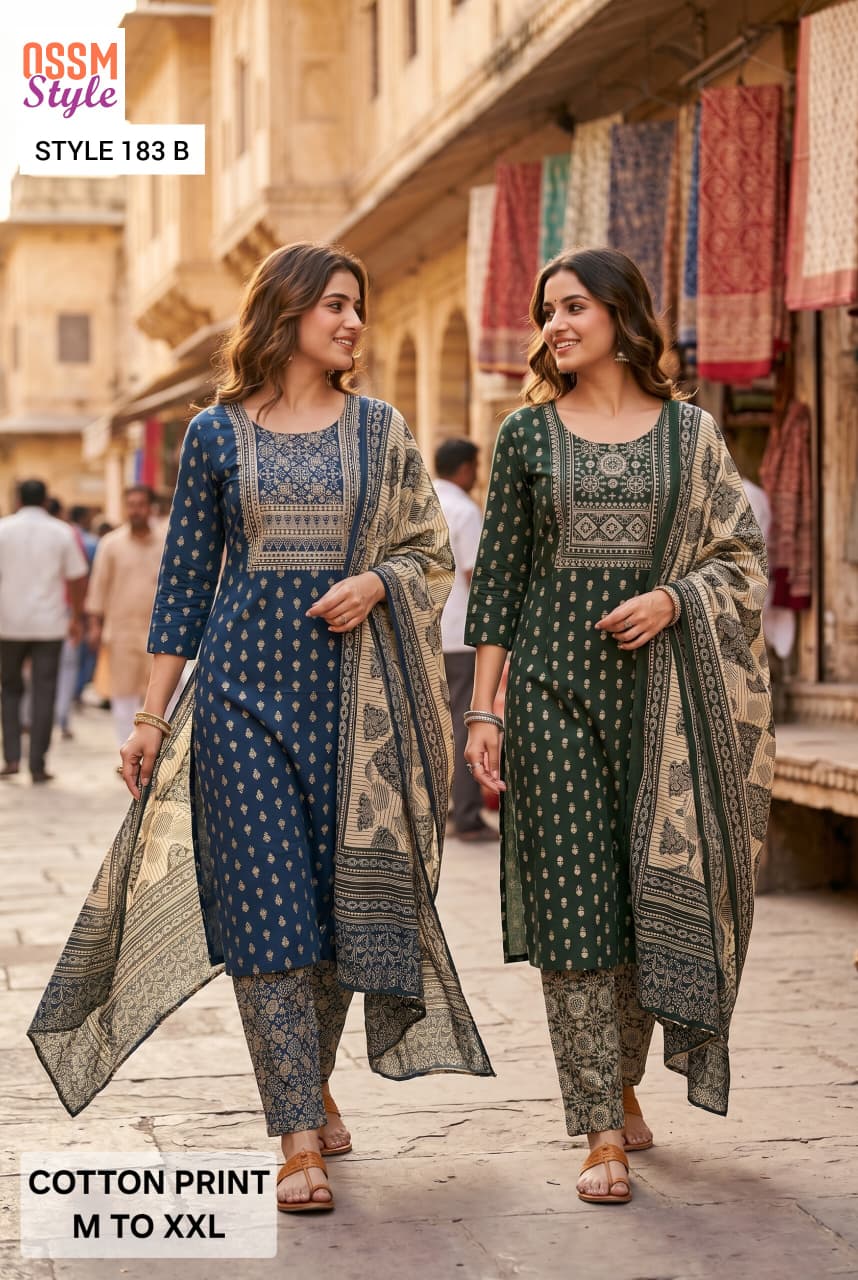 Ossm Style 183 Cotton Salwar Kameez Size Set collection 1