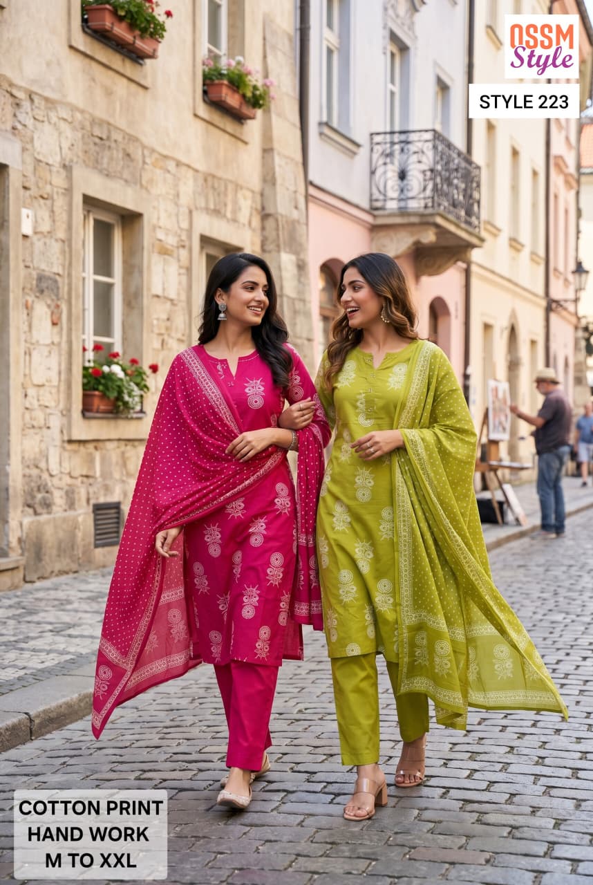 Ossm Style 223 Cotton Salwar Kameez Size Set collection 1