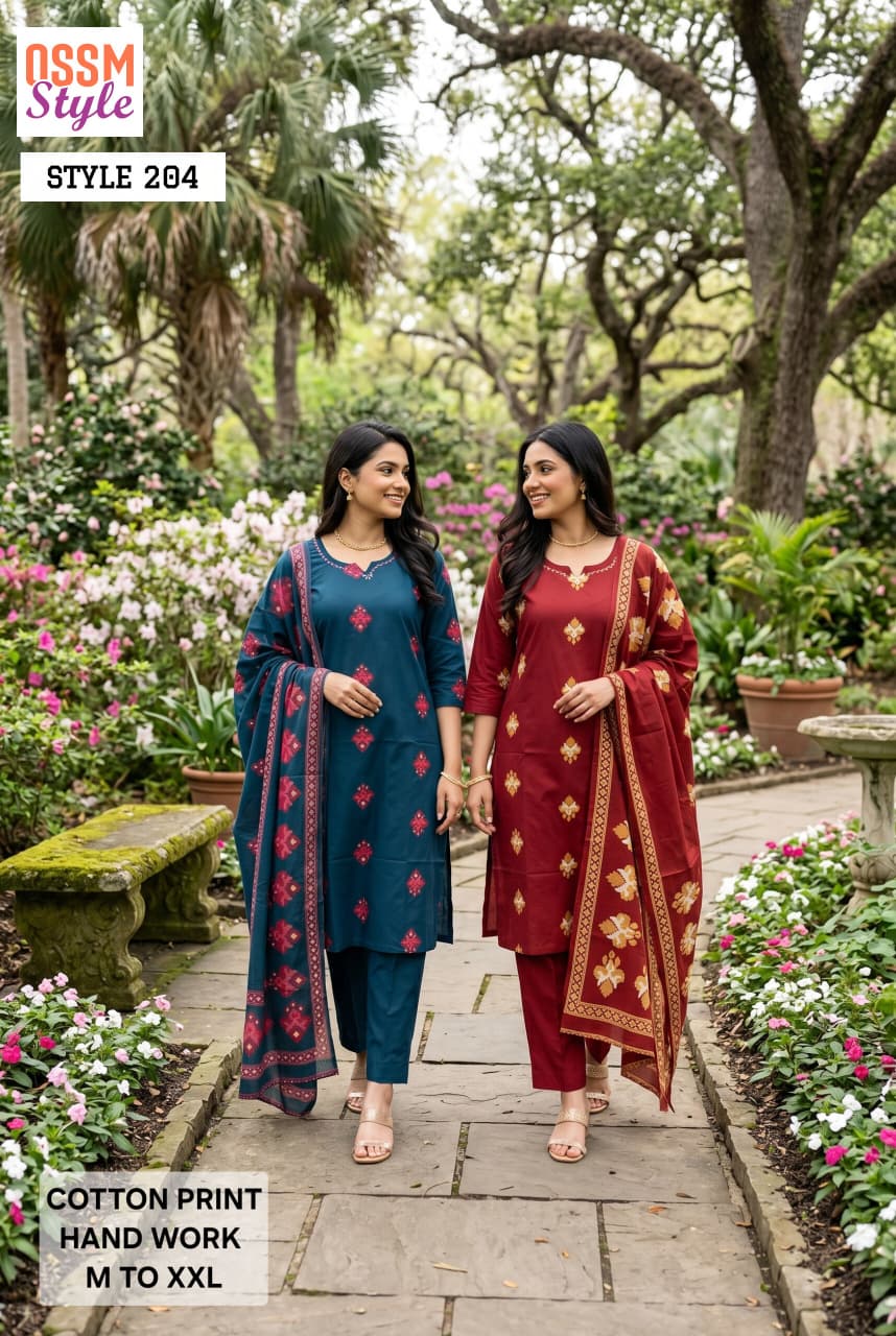 Ossm Style 204 Cotton Salwar Kameez Size Set collection 1
