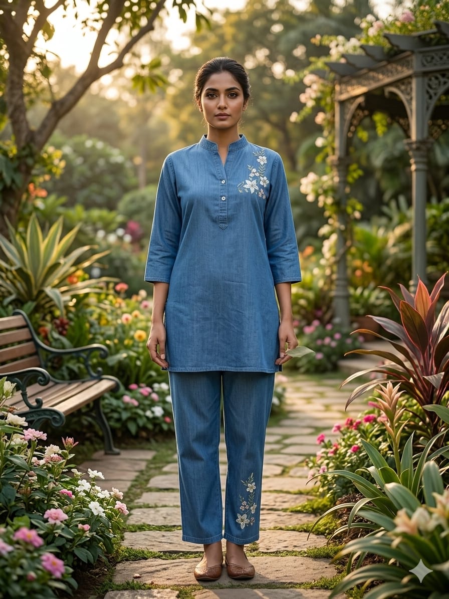 Aarvee Creation Denim Co Ord Set Size Set collection 1