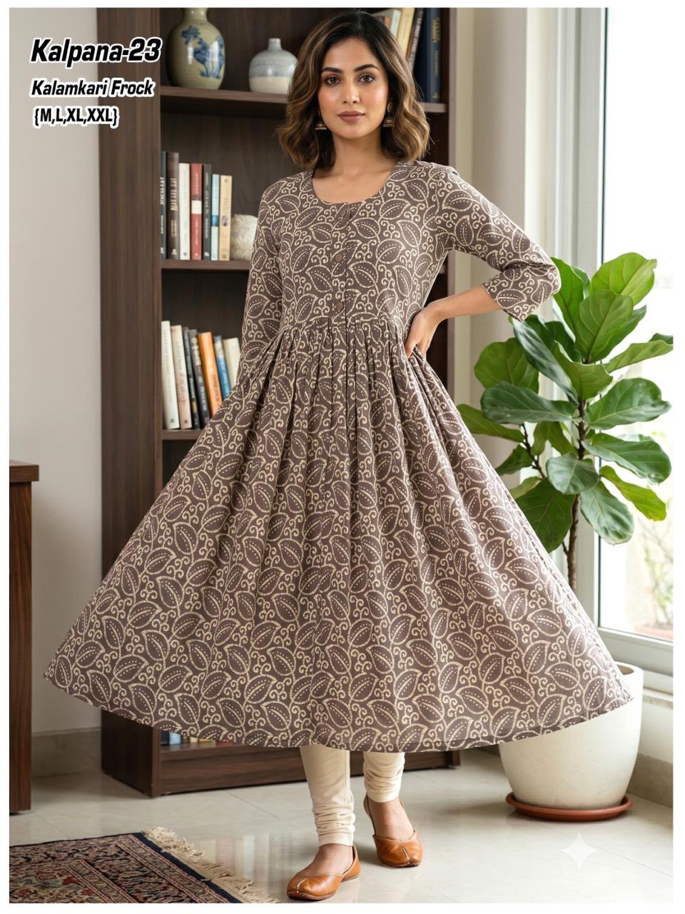 Aarvee Creation Kalamkari One Piece Dress Size Set collection 9