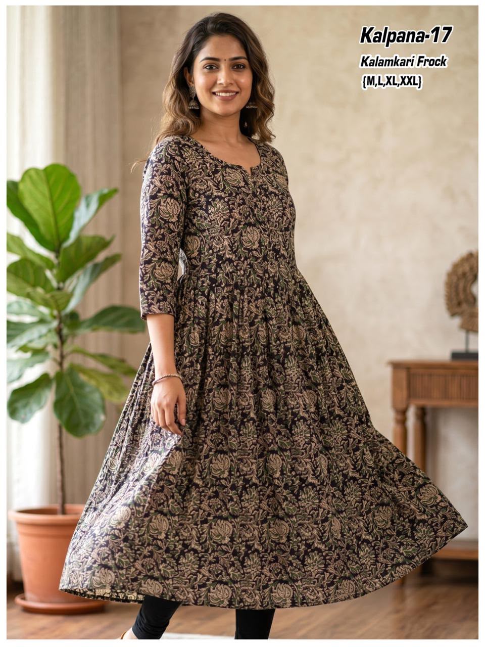 Aarvee Creation Kalamkari One Piece Dress Size Set collection 5