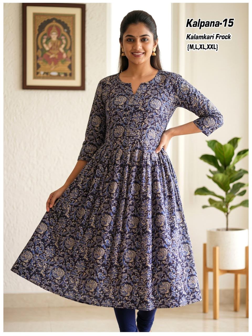 Aarvee Creation Kalamkari One Piece Dress Size Set collection 3