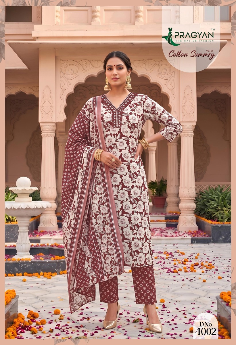 Pragyan Cotton Summry 4 Printed Salwar Kameez Catalog collection 4