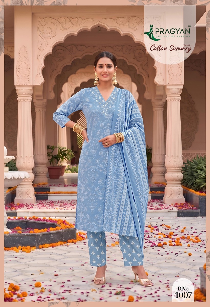Pragyan Cotton Summry 4 Printed Salwar Kameez Catalog collection 7