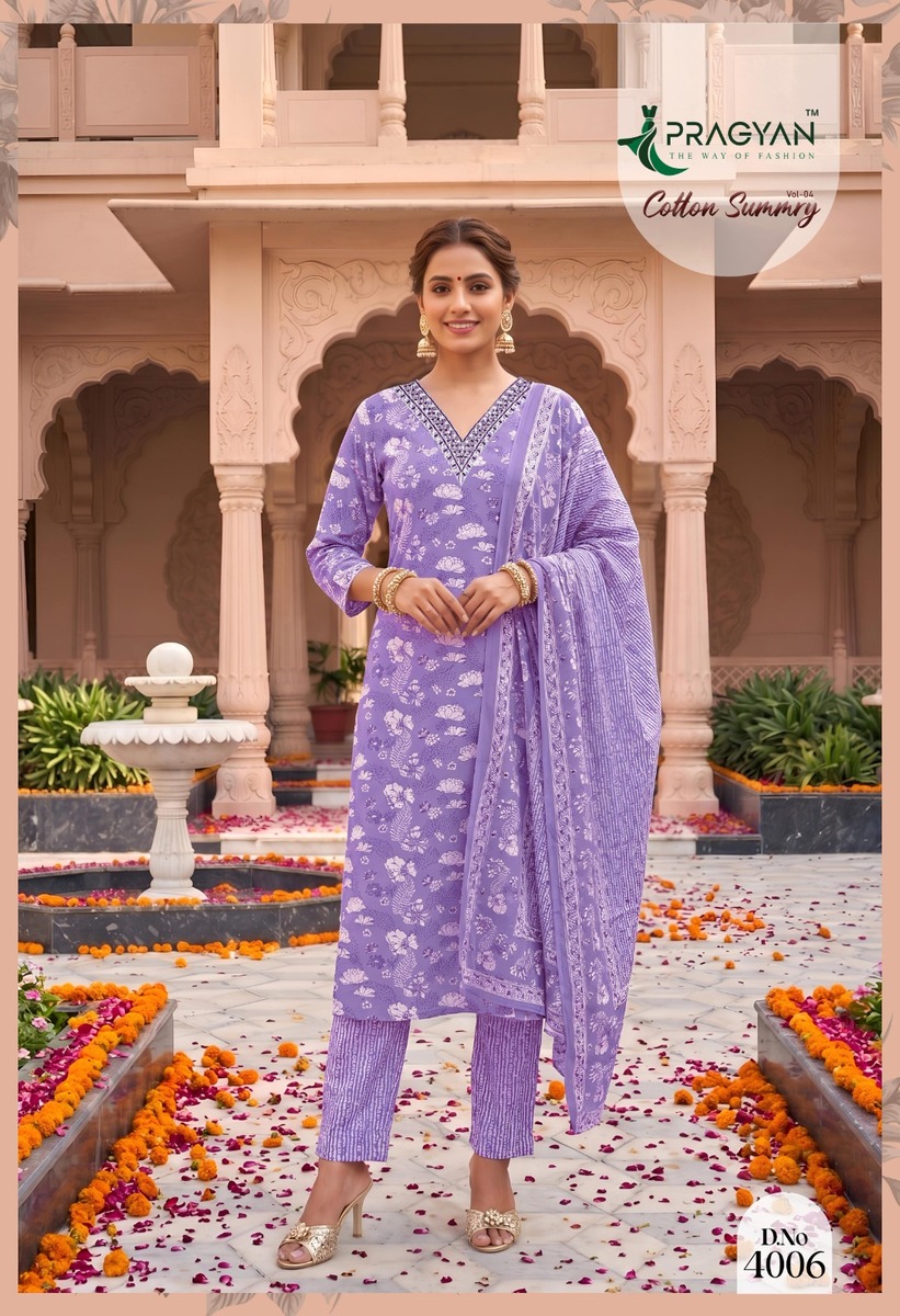 Pragyan Cotton Summry 4 Printed Salwar Kameez Catalog collection 8