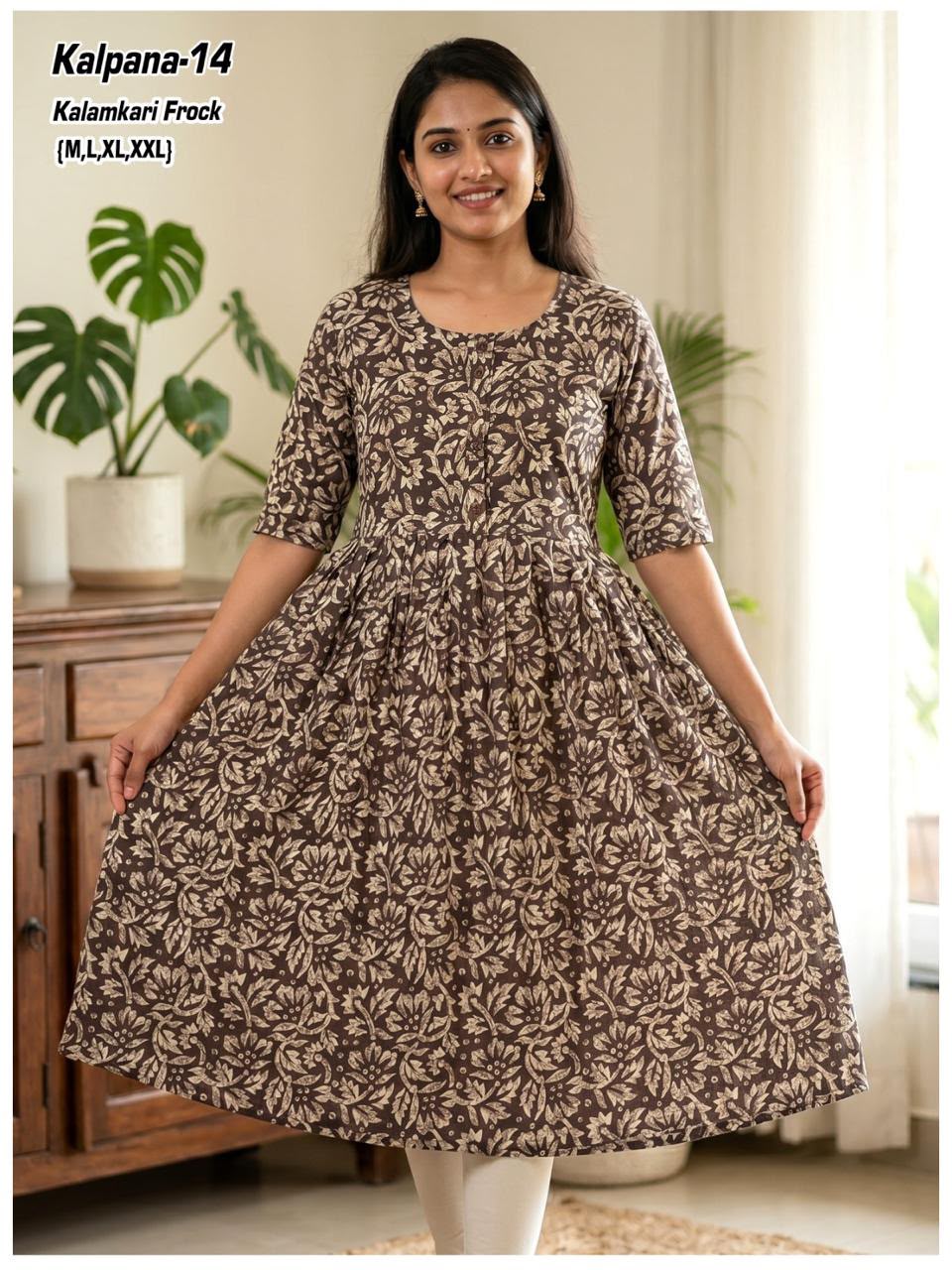 Aarvee Creation Kalamkari One Piece Dress Size Set collection 15