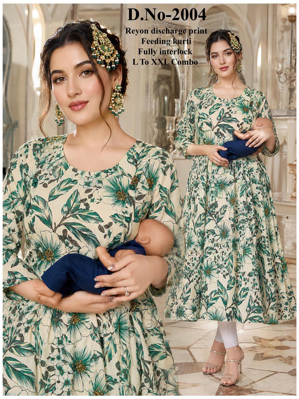 Aarvee Creation Reyon Feeding Kurtis Size Set collection 11