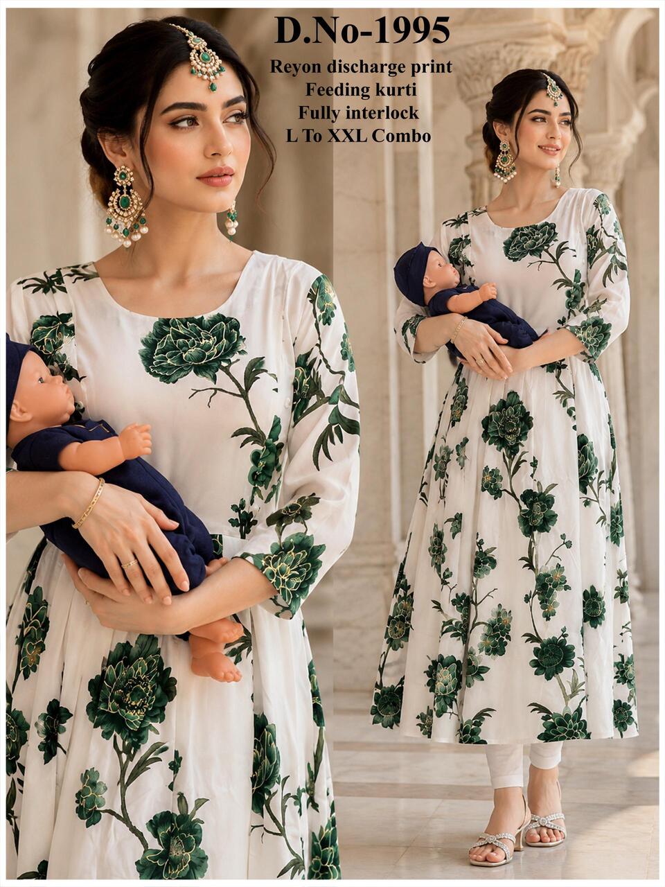 Aarvee Creation Reyon Feeding Kurtis Size Set collection 10