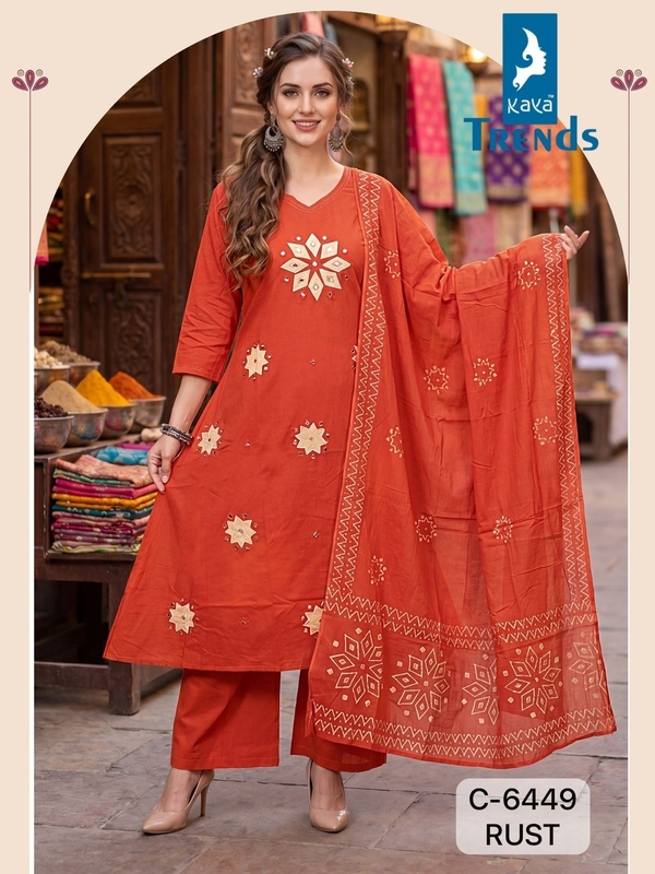 Kaya Trends Dno 6449 Cotton Salwar Kameez Size Set collection 1