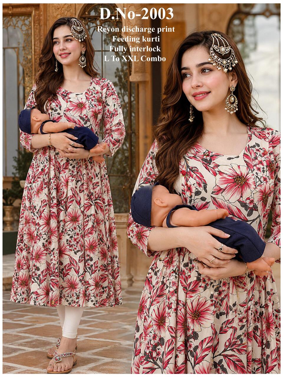 Aarvee Creation Reyon Feeding Kurtis Size Set collection 2