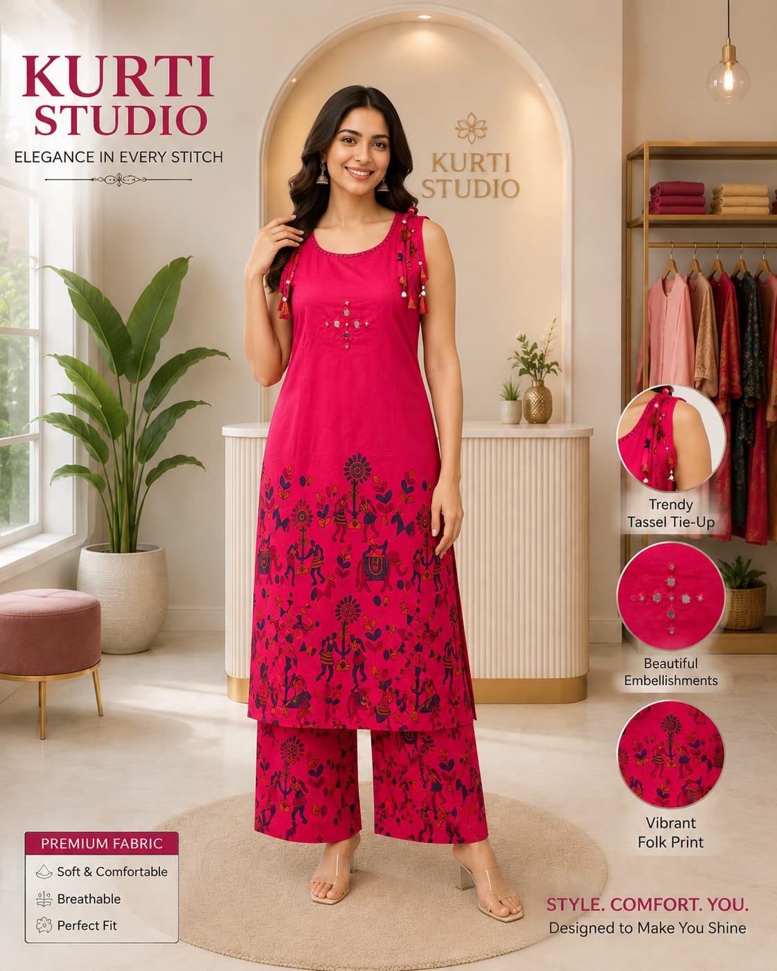 Aarvee Creation Speghetti Co Ord Set Size Set collection 17