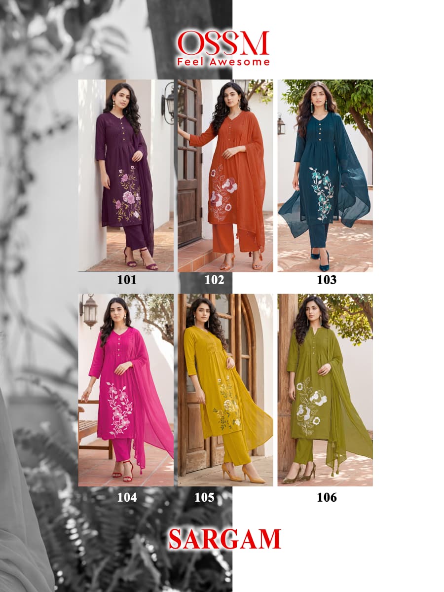 Ossm Sargam Embroidery Salwar Kameez Catalog collection 6