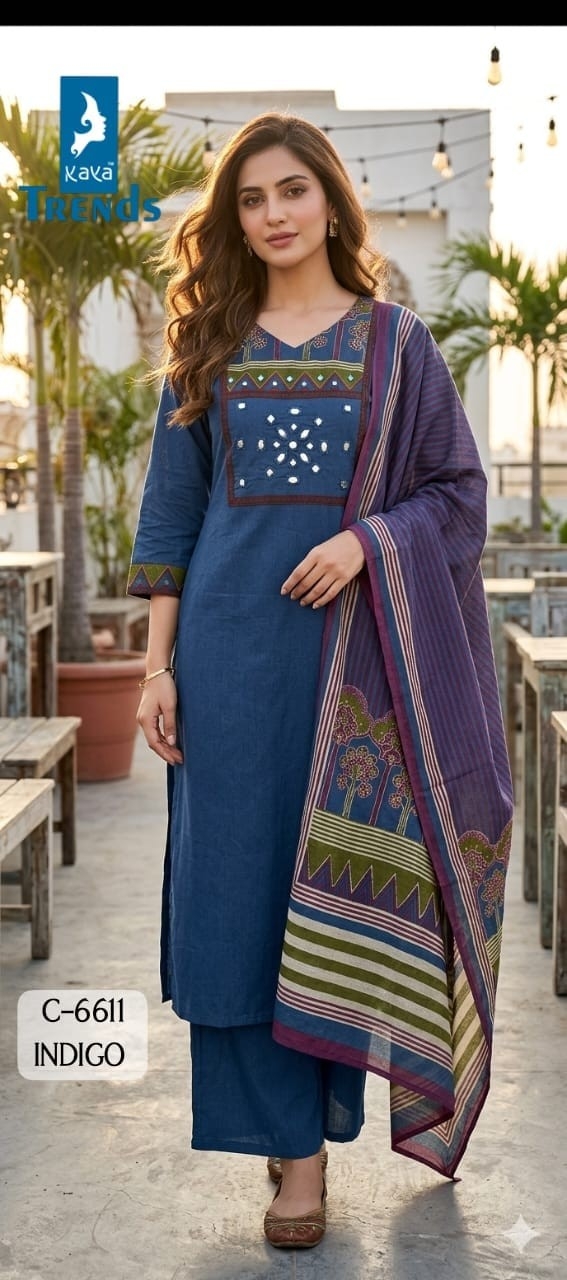 Kaya Kurti Dno 6611 Cotton Salwar Kameez Size Set collection 3