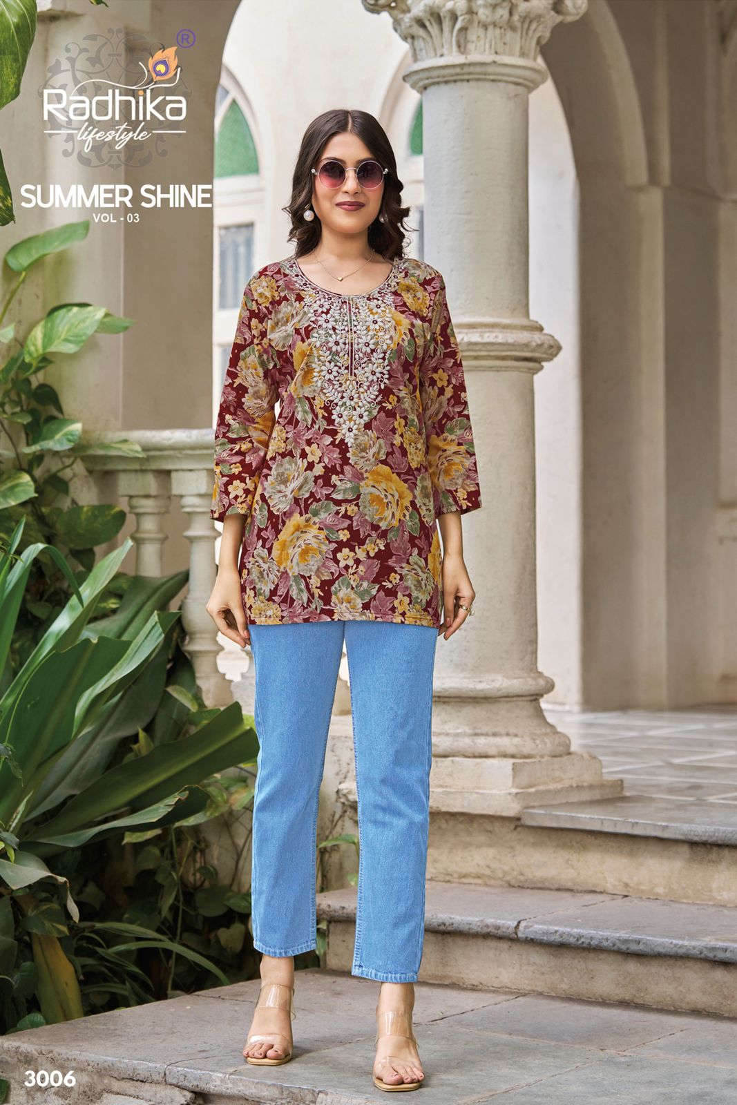 Radhika Lifestyle Summer Shine Vol 3 Cotton Kurtis Catalog collection 1