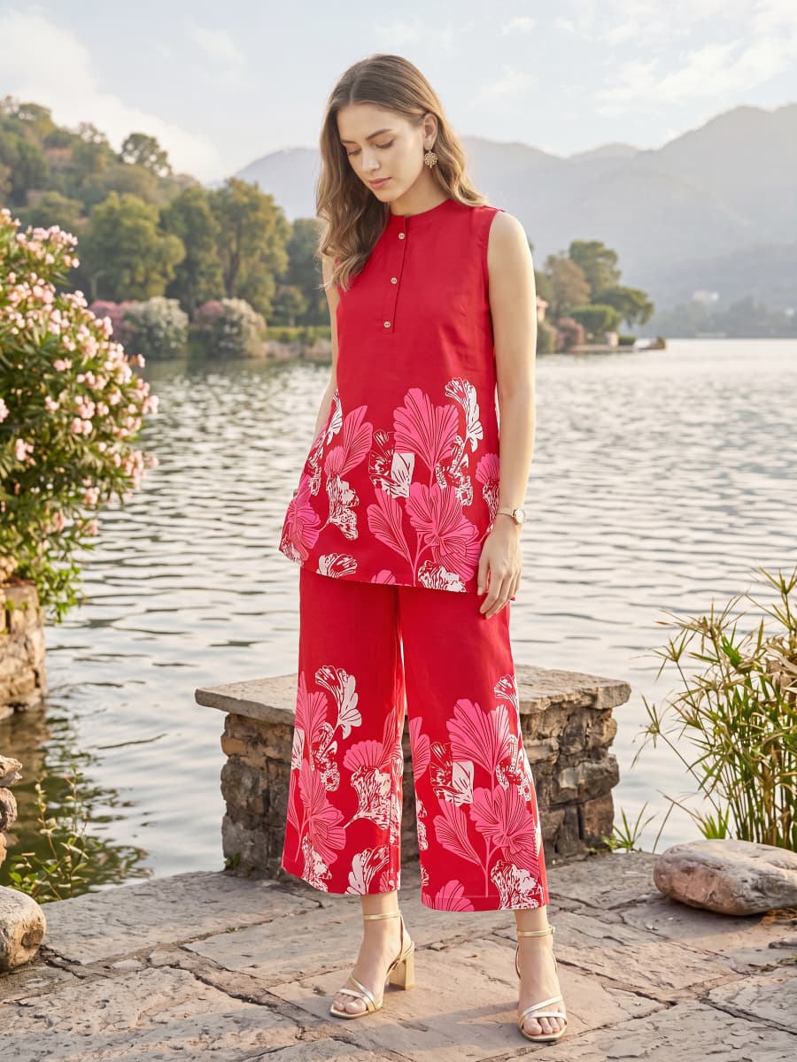 Tips And Tops Festive Beauty 2 Kurti Palazzo Set Catalog collection 3