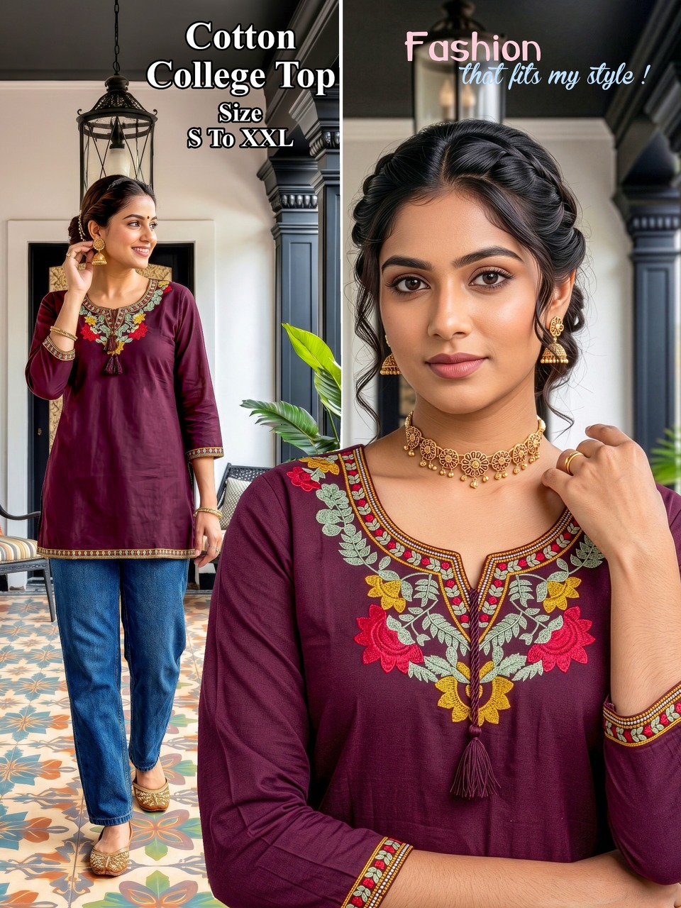 Aarvee Creation kashmiri Ladies Tops Size Set collection 8