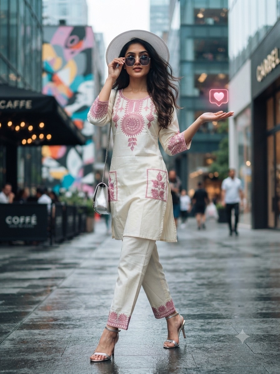 Aarvee Creation Khadi Co Ord Set Size Set collection 3