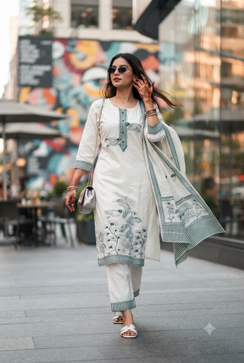 Aarvee Creation Cotton Jaquard Cotton Salwar Kameez Size Set collection 3