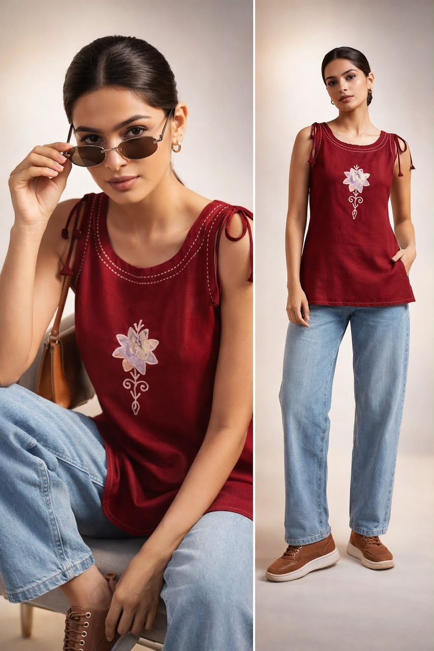 Aarvee Creation Appliquue Ladies Tops Size Set collection 5