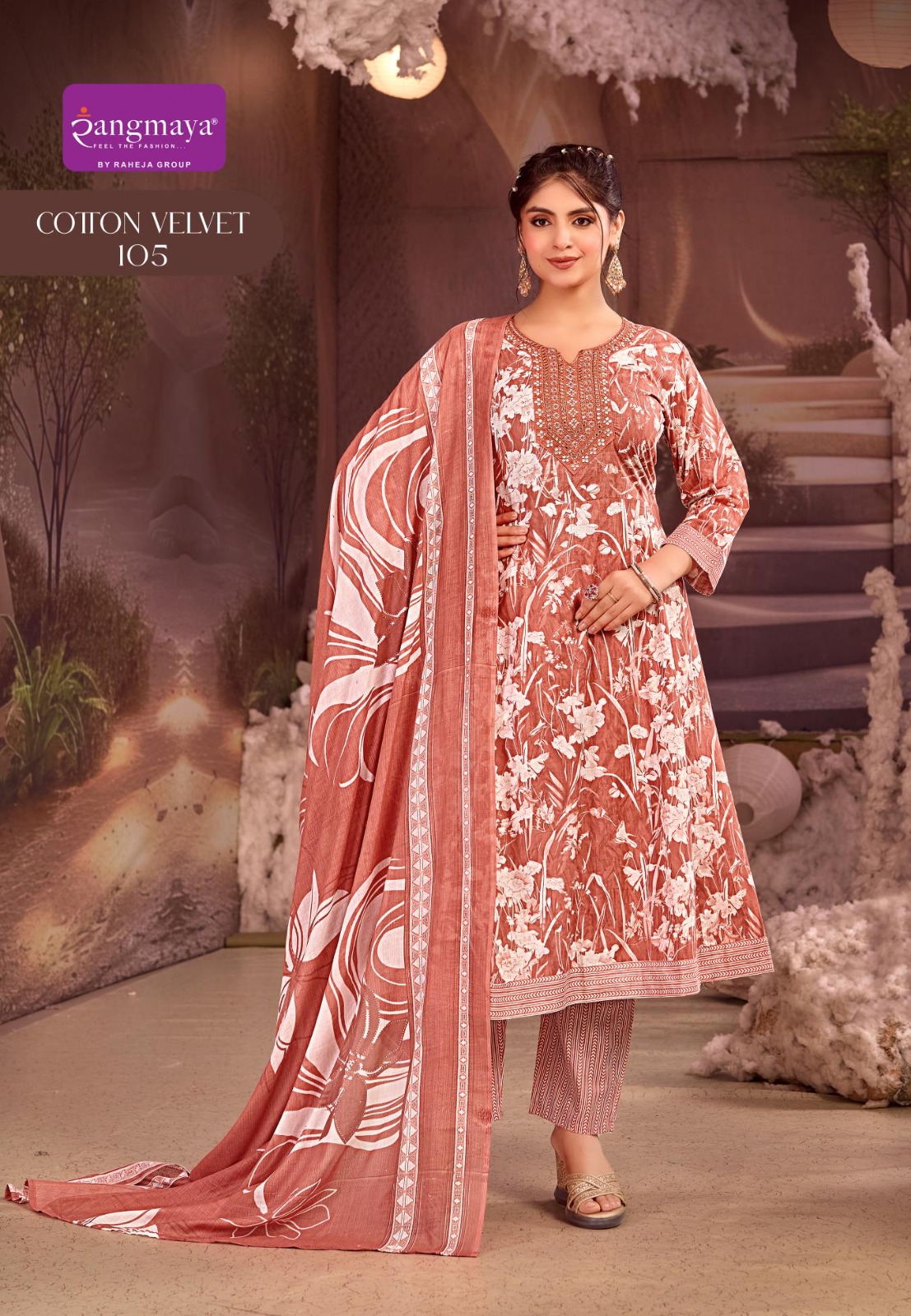 Rangmaya Cotton Velvet Printed Salwar Kameez Catalog collection 5