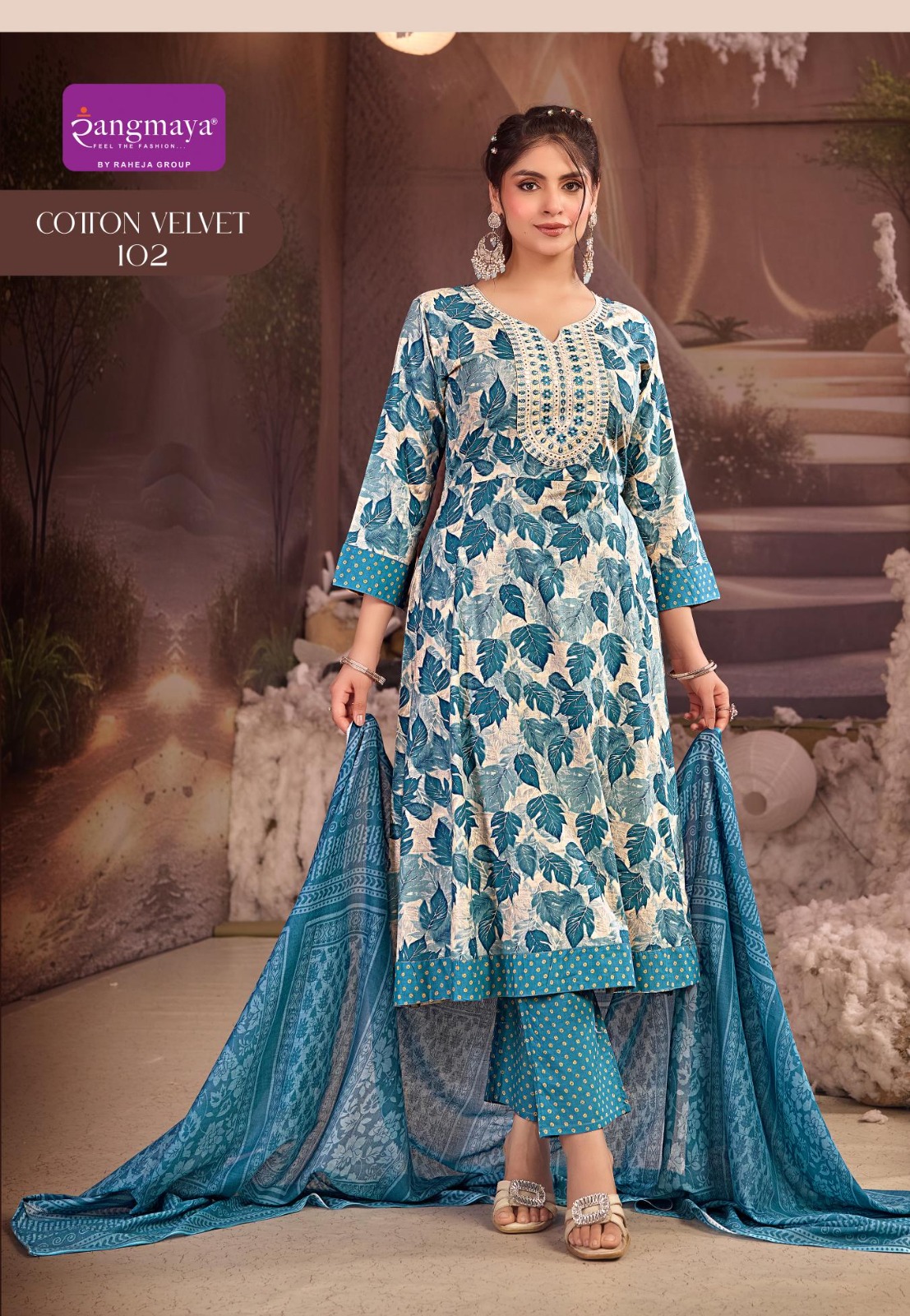 Rangmaya Cotton Velvet Printed Salwar Kameez Catalog collection 10