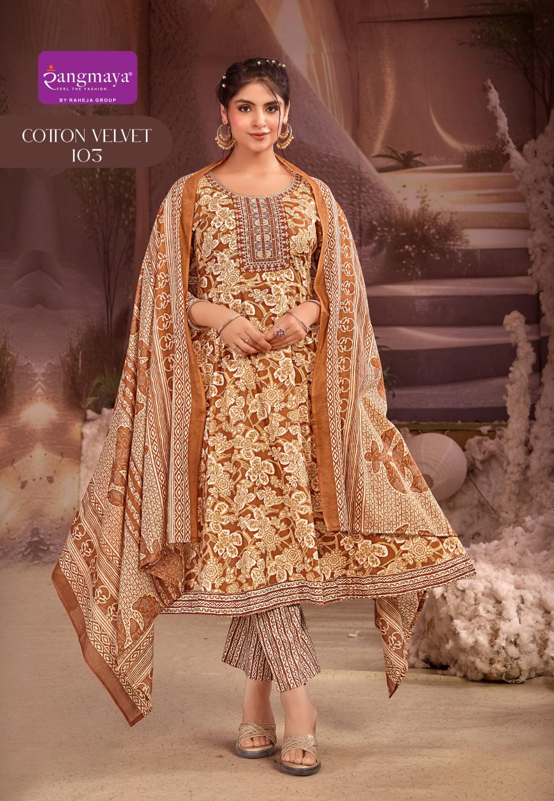 Rangmaya Cotton Velvet Printed Salwar Kameez Catalog collection 2