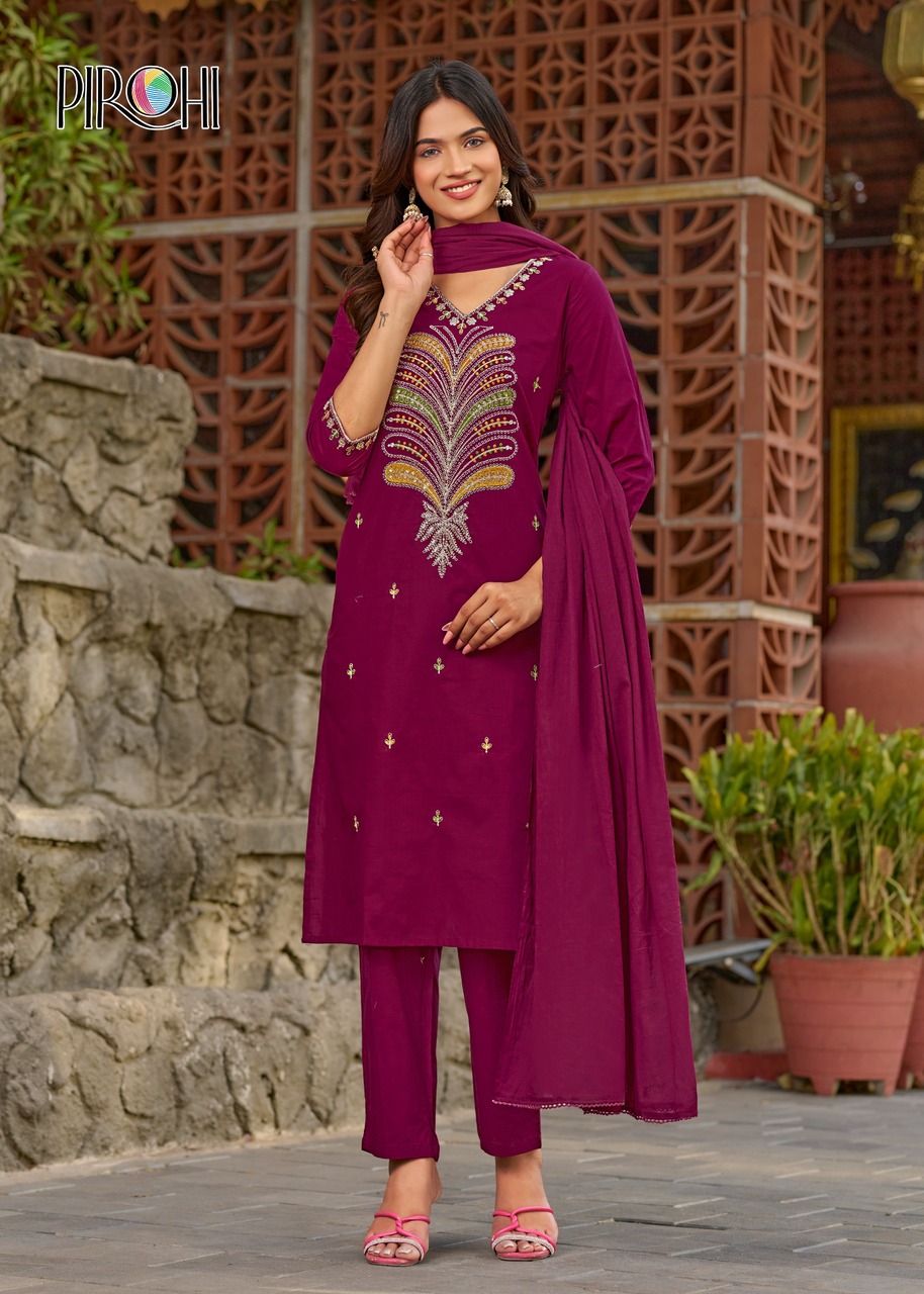 Pirohi Tanya Embroidery Salwar Kameez Size Set collection 7