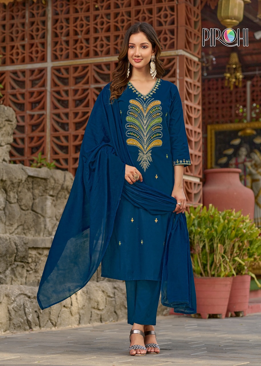 Pirohi Tanya Embroidery Salwar Kameez Size Set collection 6