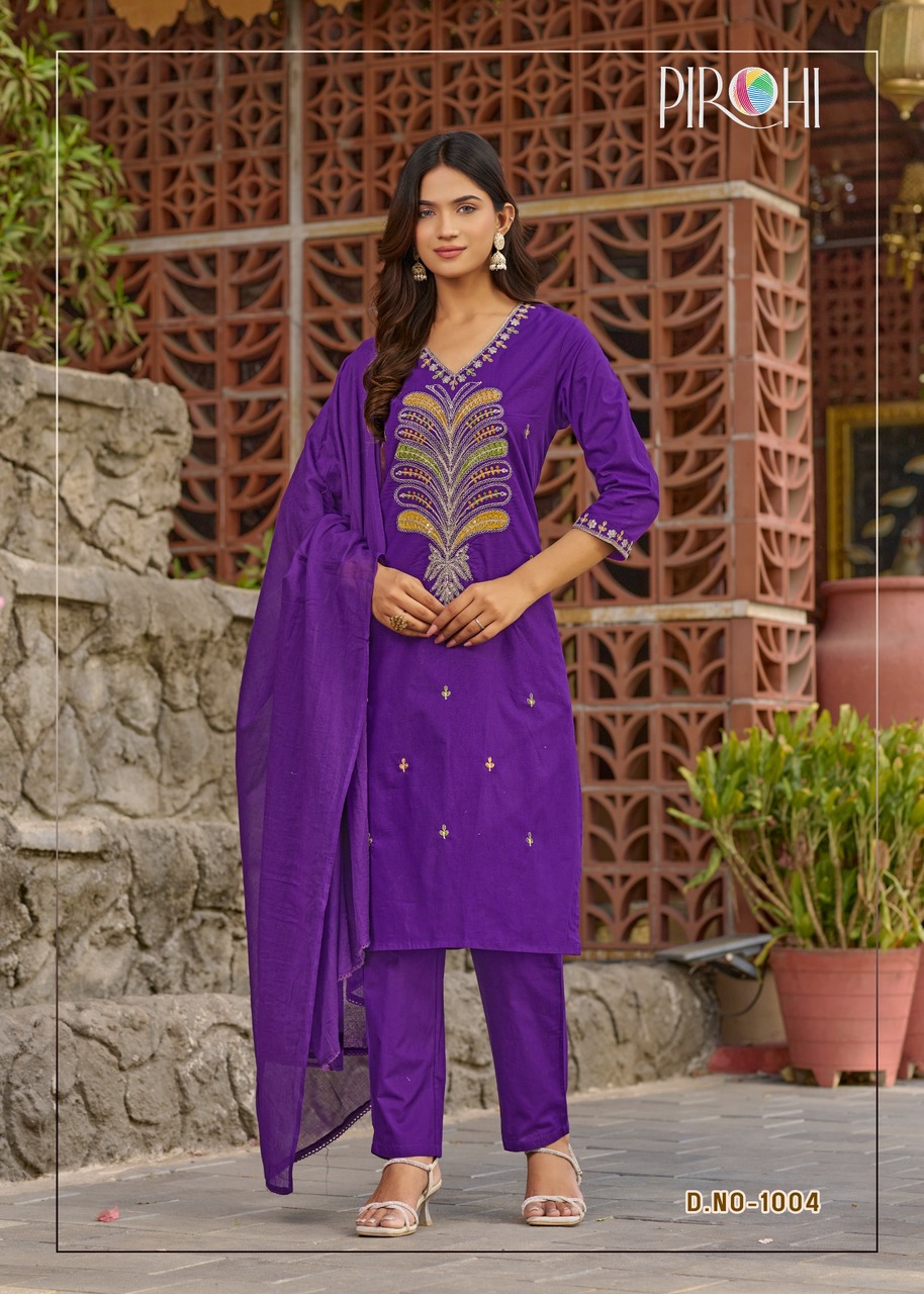 Pirohi Tanya Embroidery Salwar Kameez Size Set collection 9