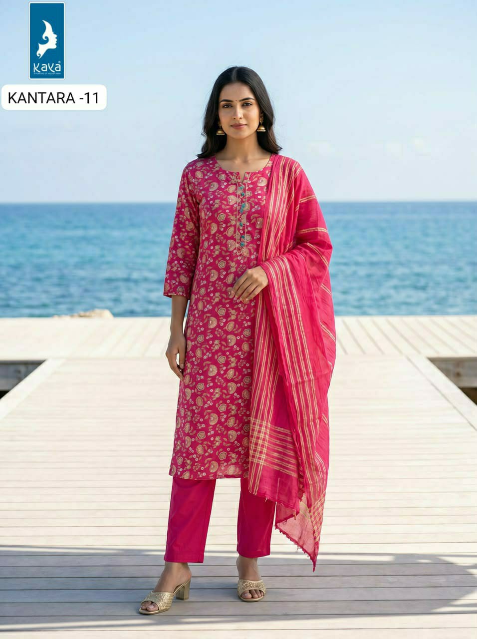 Kaya Kurti Kantara Printed Salwar Kameez Size Set collection 10