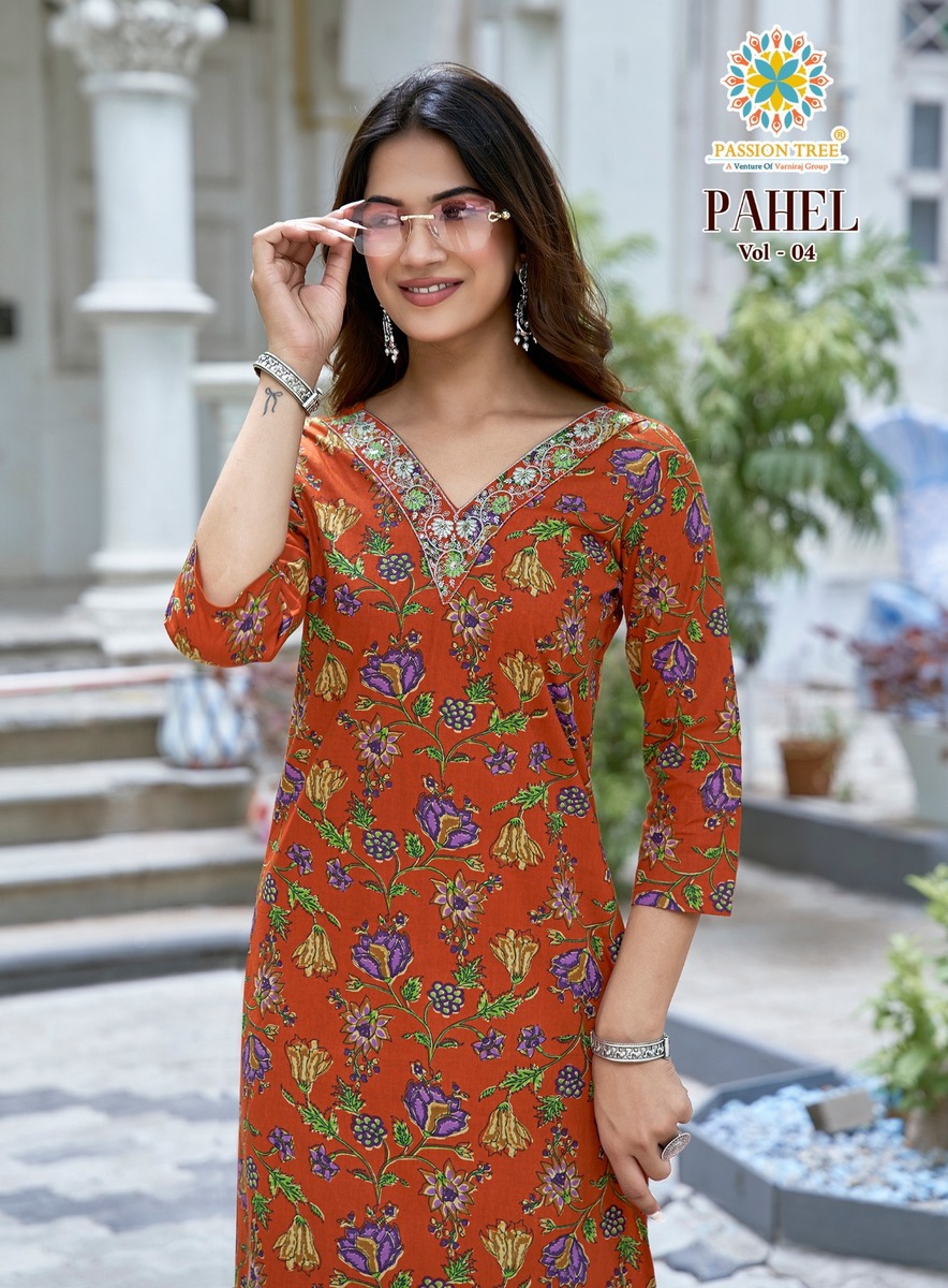 Passion Tree Pahel Vol 4 Printed Kurtis Catalog collection 11