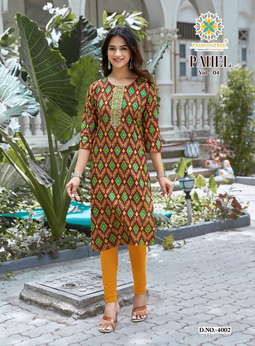 Passion Tree Pahel Vol 4 Printed Kurtis Catalog collection 10