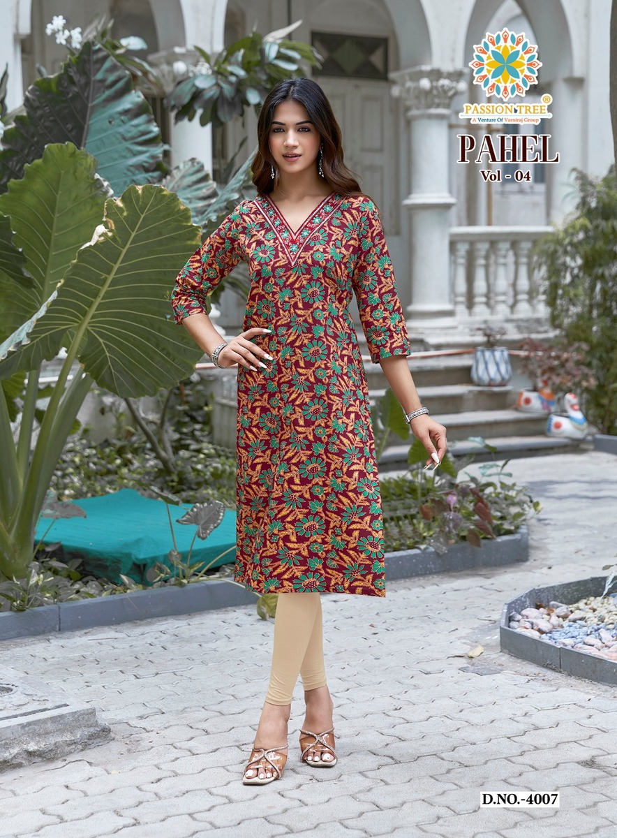 Passion Tree Pahel Vol 4 Printed Kurtis Catalog collection 3