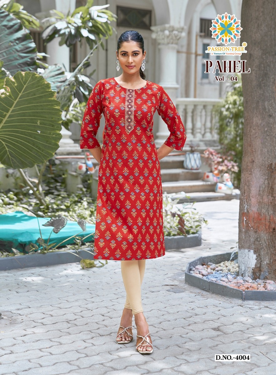 Passion Tree Pahel Vol 4 Printed Kurtis Catalog collection 8