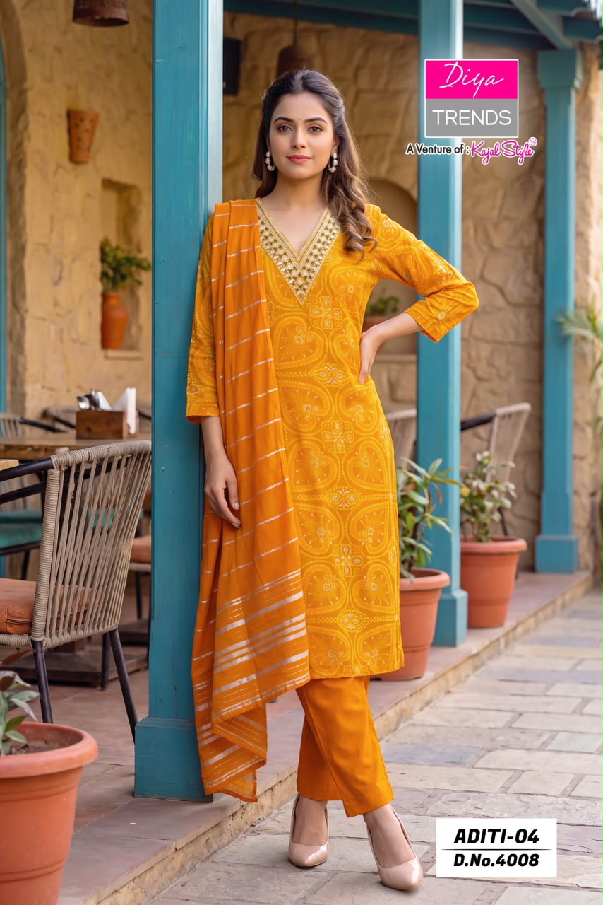 Diya Trends Aditi Vol 04 Printed Salwar Kameez Size Set collection 5