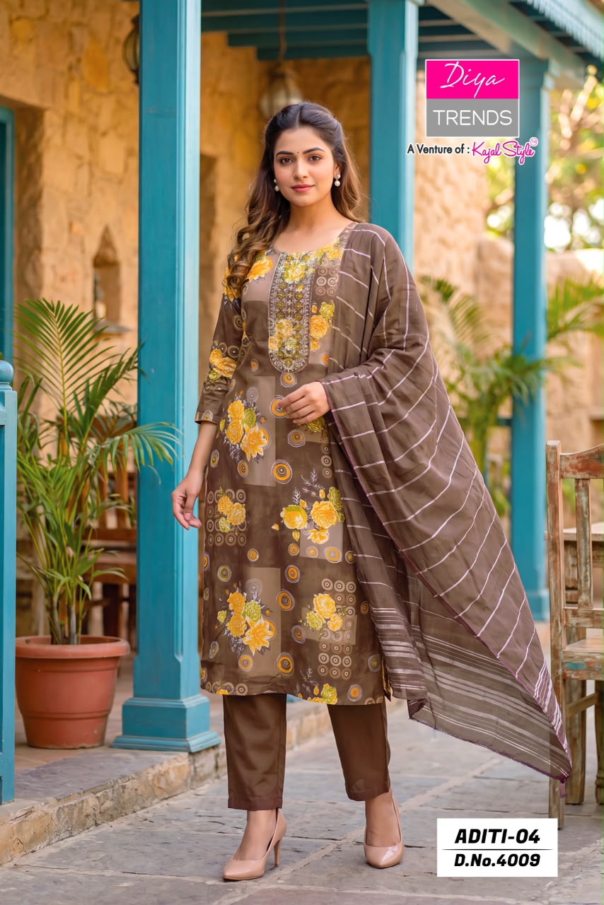 Diya Trends Aditi Vol 04 Printed Salwar Kameez Size Set collection 13