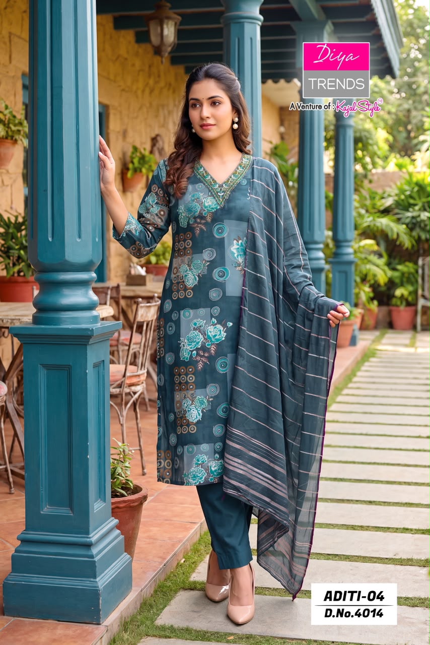Diya Trends Aditi Vol 04 Printed Salwar Kameez Size Set collection 12
