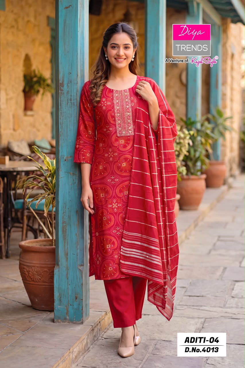 Diya Trends Aditi Vol 04 Printed Salwar Kameez Size Set collection 8
