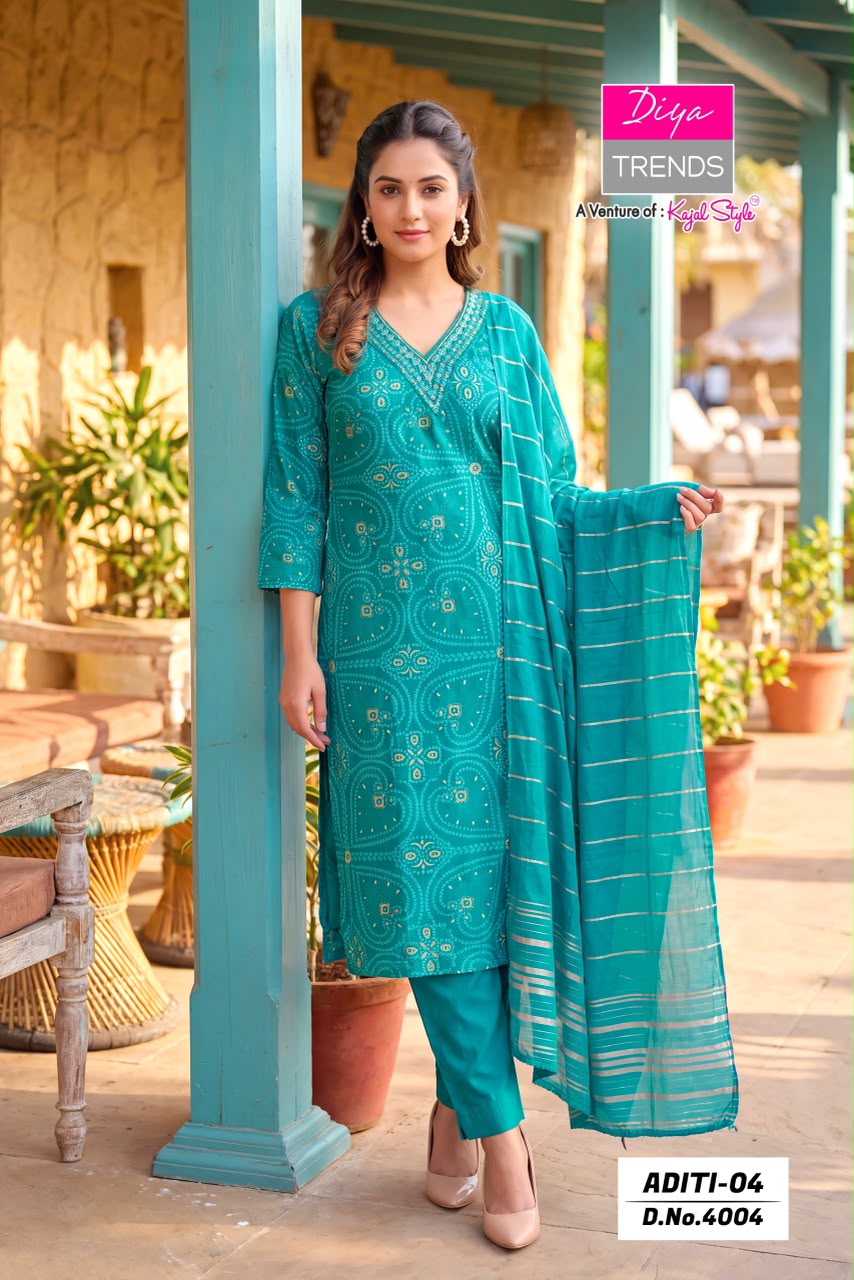 Diya Trends Aditi Vol 04 Printed Salwar Kameez Size Set collection 14
