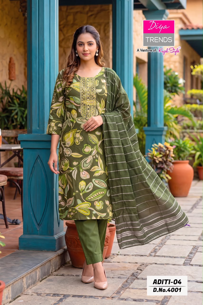 Diya Trends Aditi Vol 04 Printed Salwar Kameez Size Set collection 6