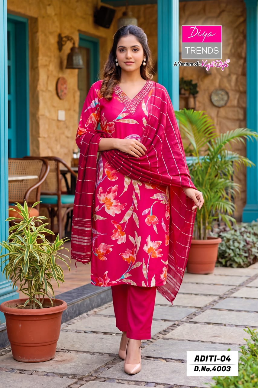 Diya Trends Aditi Vol 04 Printed Salwar Kameez Size Set collection 4