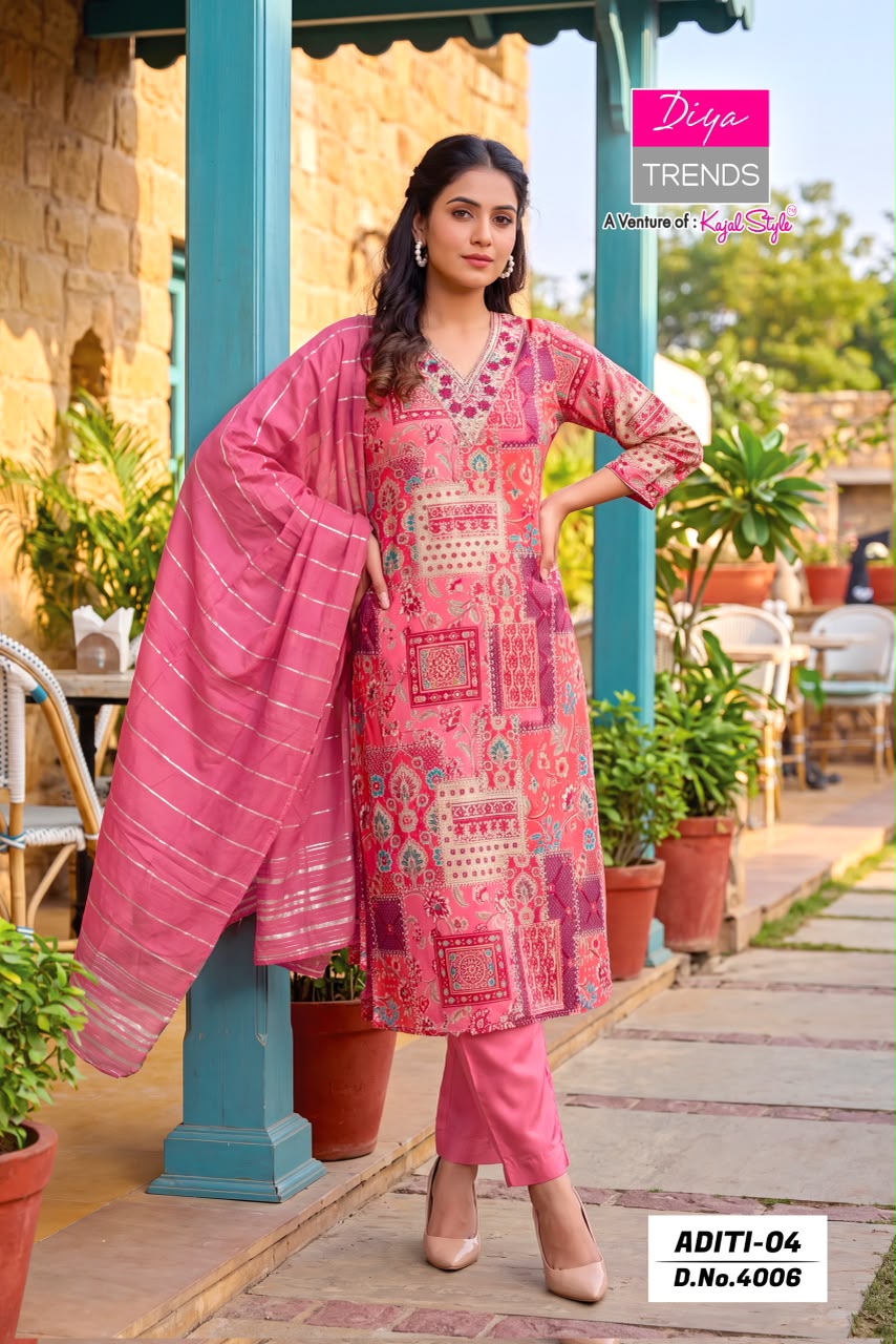 Diya Trends Aditi Vol 04 Printed Salwar Kameez Size Set collection 9