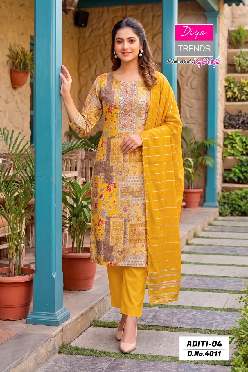 Diya Trends Aditi Vol 04 Printed Salwar Kameez Size Set collection 11