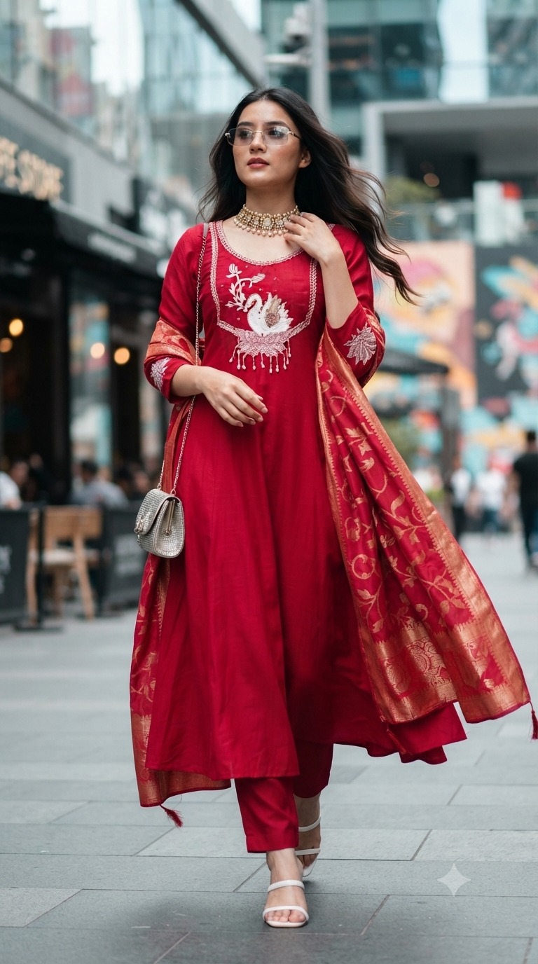 Aarvee Creation Chanderi Readymade Dress Size Set collection 1