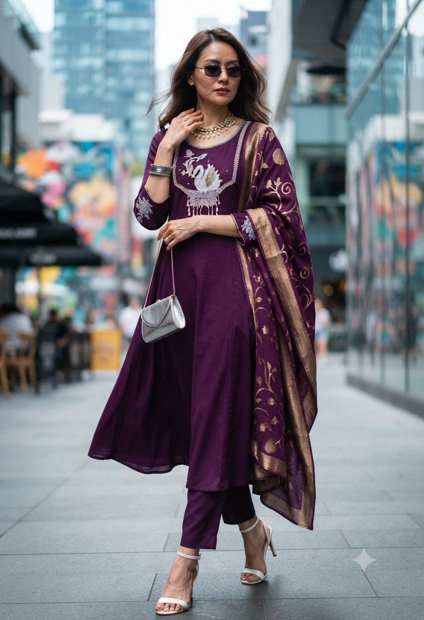 Aarvee Creation Chanderi Readymade Dress Size Set collection 2
