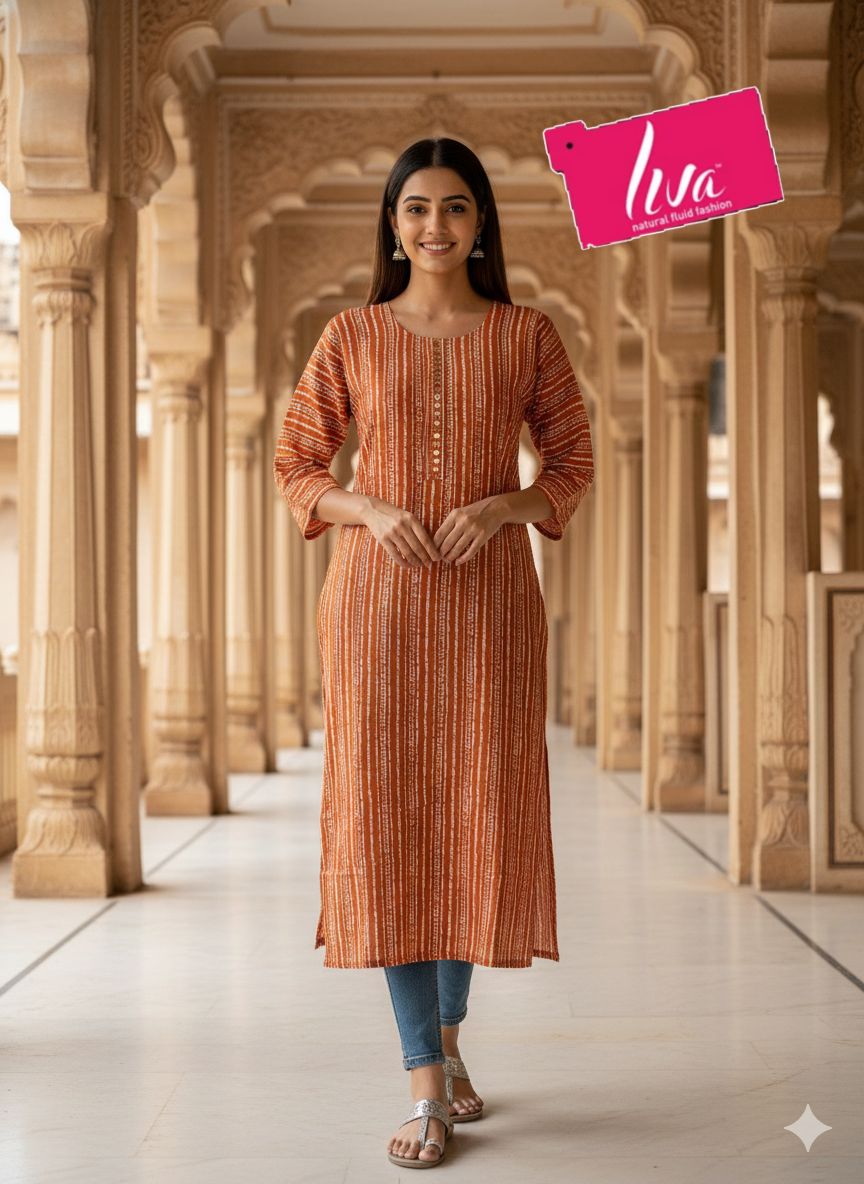 Liva Kurtis Reyon Printed Kurti Size Set collection 3