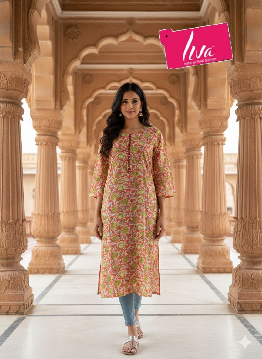 Liva Kurtis Reyon Printed Kurti Size Set collection 2